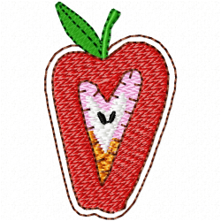 Apple Embroidery Design 6